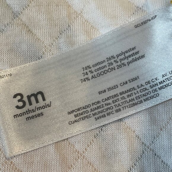 Baby Girls Carters Quilted Hooded Jacket 3M Yellow Floral Cotton Blend - Picture 6 of 8